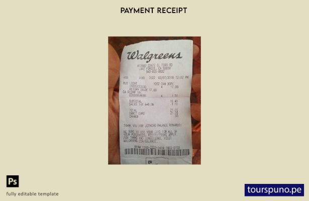 Plantilla de cheque de pago de farmacia de Walgreens lista para imprimir